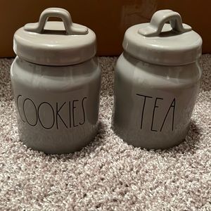 Two small Rae Dunn canister